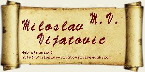 Miloslav Vijatović vizit kartica
